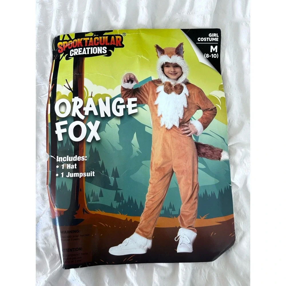 NWT Spooktacular Creations Orange Fox Halloween Dress Up Costume Medium 8/10